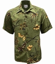 Original Hawaiihemd - RETRO OASIS PALMS - MOSS - Diamond Head Sportswear Modell: VOPmoss