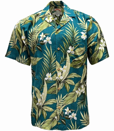 ORIGINAL HAWAIIHEMD - WHITE GINGER - JADE - PARADISE FOUND