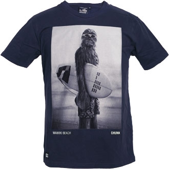 STAR WARS SHIRT - CHUNK - WOOKIE SURFER CHEWBACCA - NAVY