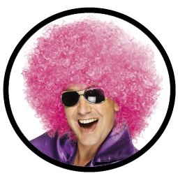 Mega Afro Per�cke Pink - Klicken f�r gr�ssere Ansicht
