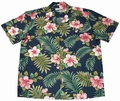 Original Hawaiihemd - Hibiscus Fern - Navyblau - Waimea Casual