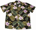 Original Hawaiihemd - Hibiscus Fern - Schwarz - Waimea Casual