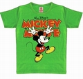 Kids Shirt - Mickey Hands Up - Vintage Grn