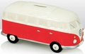 VW Campervan Spardose weiss/rot