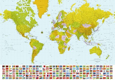 FOTOTAPETE - WELTKARTE - WORLD MAP auf einer Zrich Wunschliste / Geschenkidee