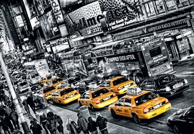 Fototapete - New York - Taxis - Cabs Queue