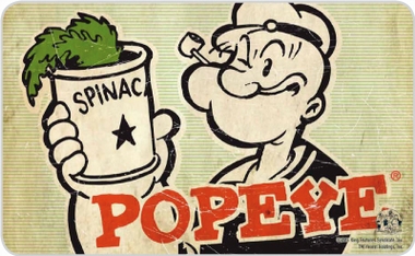 FRÜHSTÜCKSBRETTCHEN - POPEYE MIT SPINATDOSE auf einer Berlin Wunschliste / Geschenkidee
