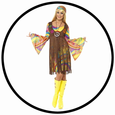 Hippie Kostüm Damen - 1960s Groovy Lady - Klicken für grössere Ansicht