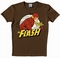  x LOGOSHIRT - DER ROTE BLITZ SHIRT - THE FLASH - DC COMICS - BRAUN
